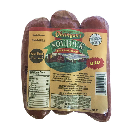 OHANYAN's Halal Beef Sucuk (Mild) 1lb