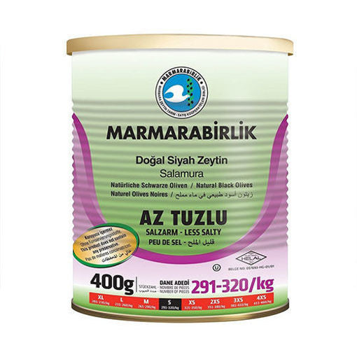 MARMARABIRLIK Black Olives Low Salt 400g