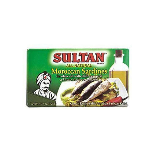 SULTAN Moroccan Sardines in Olive Oil with Chili Peppers 125g