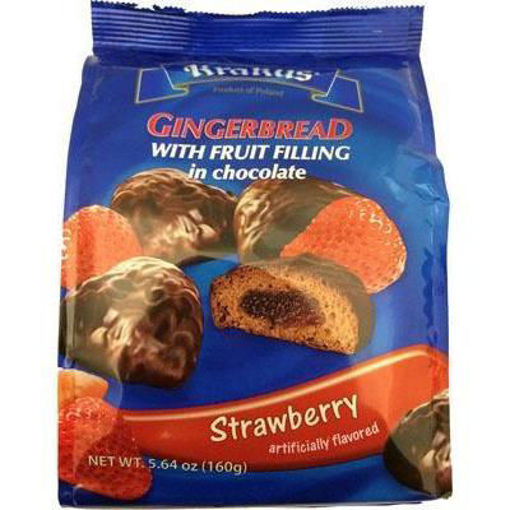 KRAKUS Gingerbread w/Fruit Filling in Chocolate (Strawberry) 160g