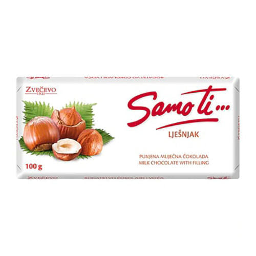 ZVECEVO Samoti Hazelnut Chocolate Bar 100g