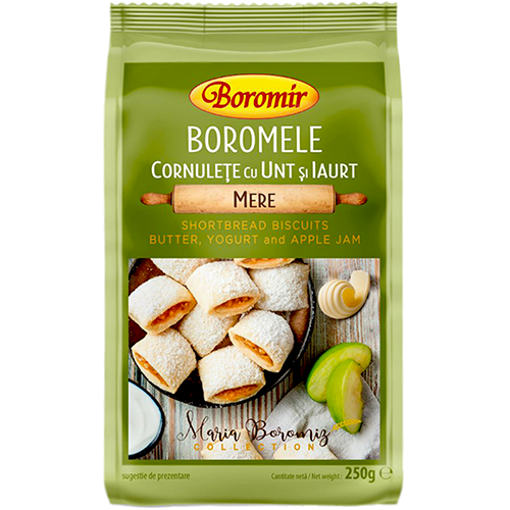 BOROMIR Boromele Mere Shortbread Biscuits w/Butter, Yogurt, Apple Jam 250g