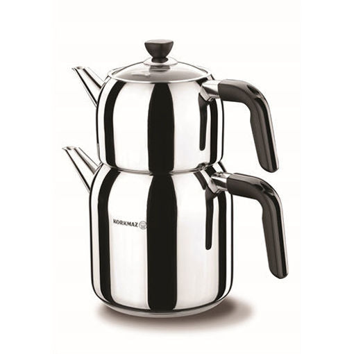 KORKMAZ Kappa Mega Stainless Steel Tea Pot 3.0 Liters