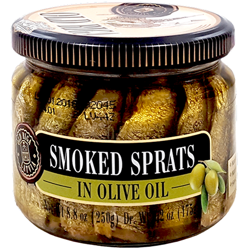 OLD RIGA Smoked Sprats in Olive Oil (Glass Jar) 250g