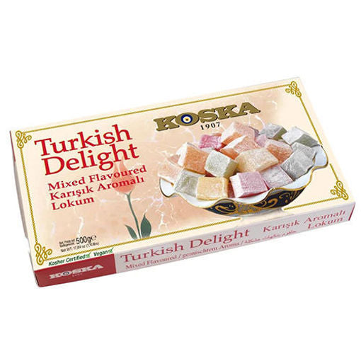 KOSKA Turkish Delight w/Mixed Flavors (Rose, Lemon, Orange, Mint) 500g