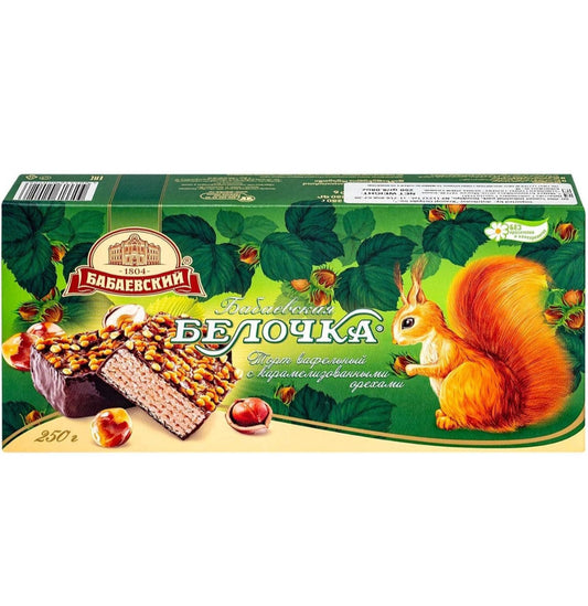 Wafer Chocolate Cake with Hazelnuts Belochka 250g