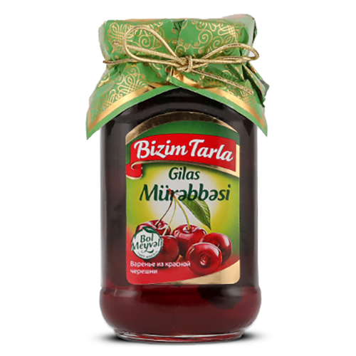 BIZIM TARLA Qırmızı Gilas Murebbesi (Sweet Cherry Preserve) 400g