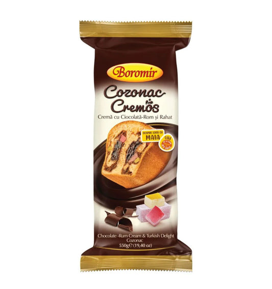 BOROMIR Cozonac With Chocolate-Rum Cream & Turkish Delight 550 g