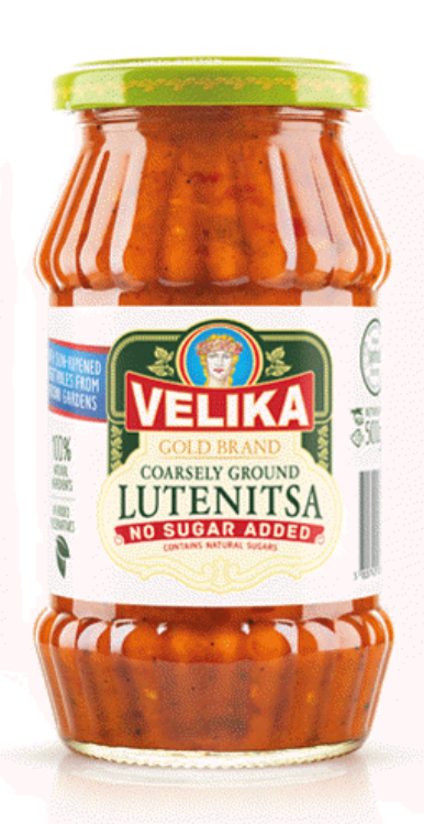 VELIKA Gold Brand Coarsely Ground Lutenitsa No Sugar Added 515g jar