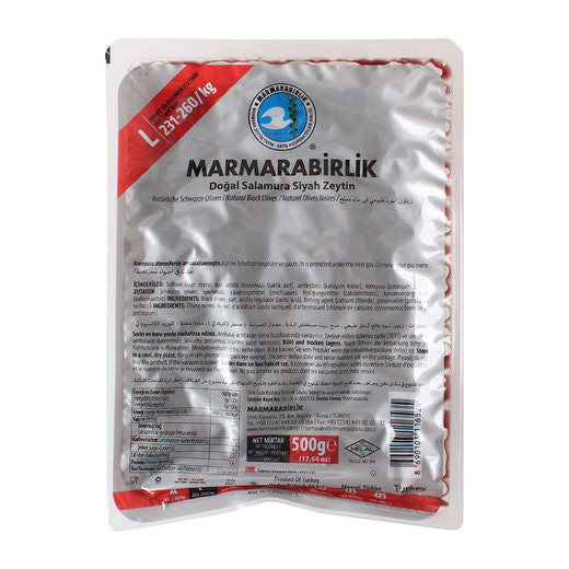 MARMARABIRLIK Hyper Gemlik Olives L Size Silver Pack 500g