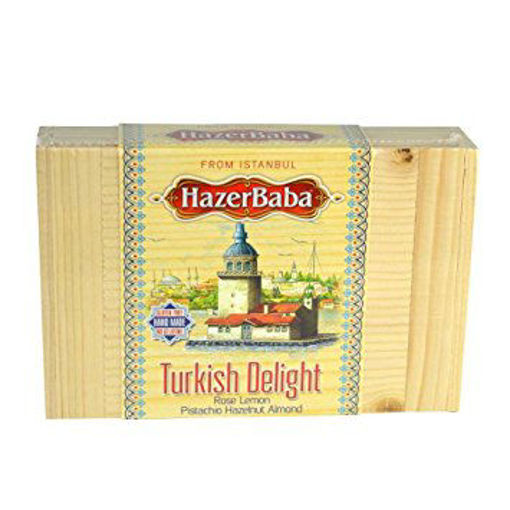 HAZERBABA Assorted Turkish Delight in Wooden Box 227g