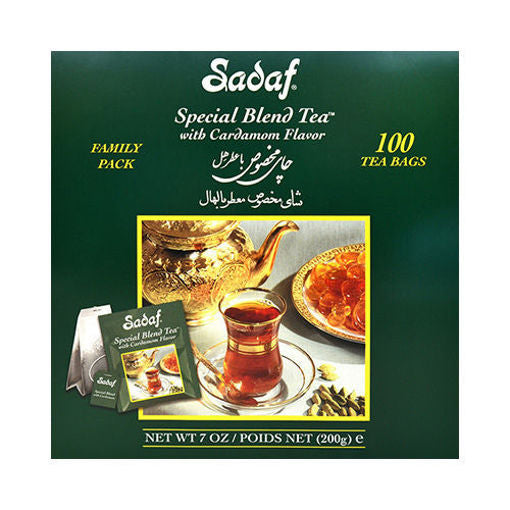 SADAF Special Blend Tea w/Cardamom (Family Pack) 100 Tea Bags