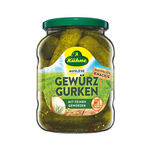 KUHNE Gewurz Gurken (Pickled Gherkins) 670g