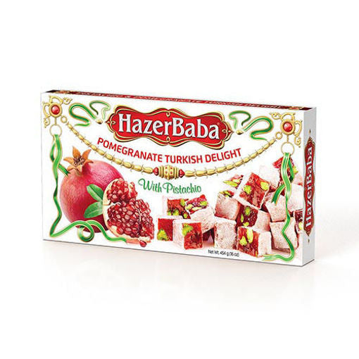 HAZERBABA Pomegranate Turkish Delight w/Pistachios 454g
