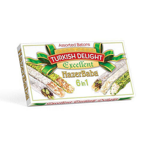 HAZERBABA Assorted Baton Turkish Delight w/Pistachios 350g