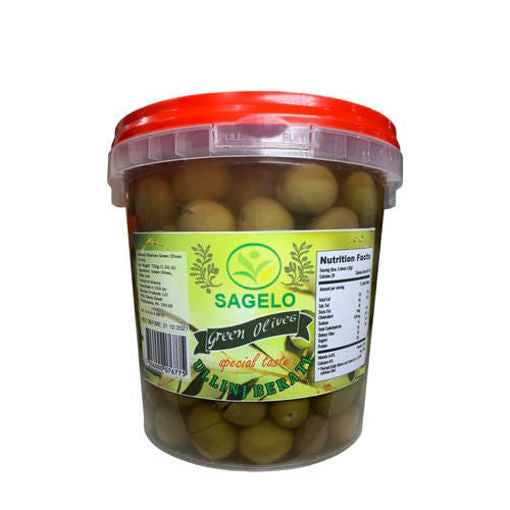 SAGELO Green Berati Olives 2lbs. (Ullinj Berati)