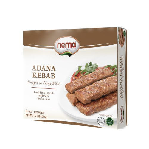 NEMA Frozen Beef & Lamb Adana Kebab 8pc 544g