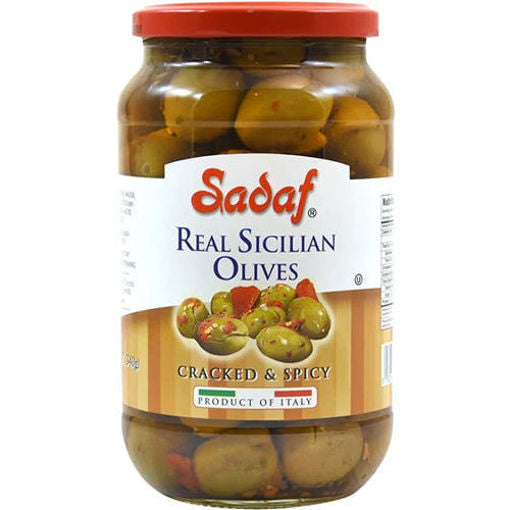 SADAF Real Sicilian Olives (Cracked & Spicy) 340g