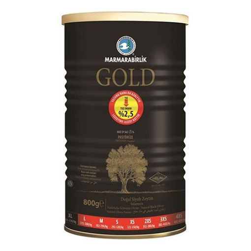 MARMARABIRLIK Gold Black Olives in Can ''XL Size'' 800g