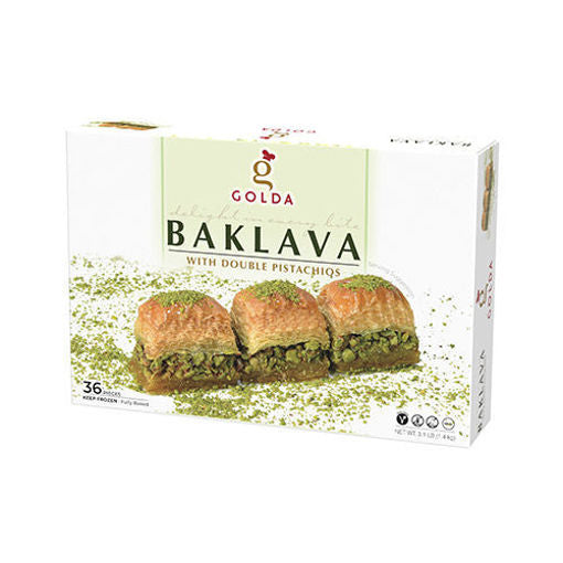 GOLDA Baklava w/Double Pistachios 1.4kg (3.1 lbs. - 36pc)