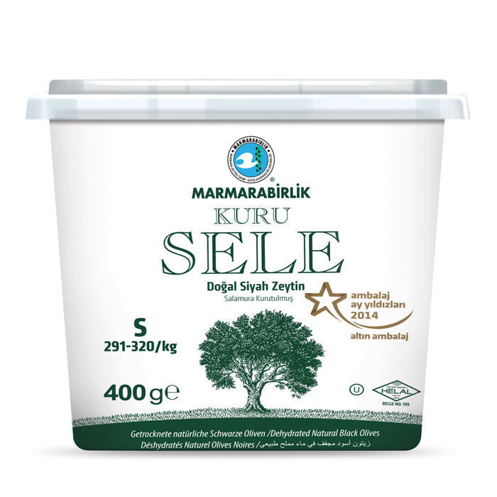 MARMARABIRLIK Olive Kuru Sele Zeytin Iri Boy White Box 400g