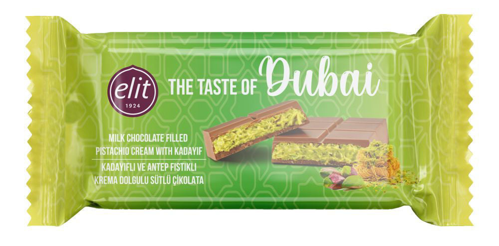 ELIT Dubai Chocolate  Pistachio Bar 90g
