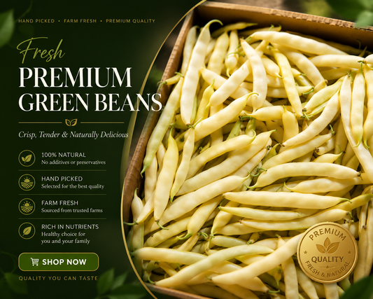 Yellow Beans in Pods FRESH ( Fasole Galbena ) 1lb