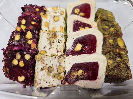 Turkish Delight Premium Cut Mix 1 lb — Assorted Rose Pistachio Pomegranate Cream