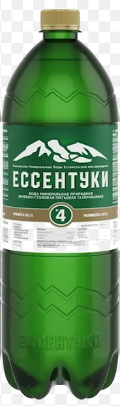 Green Essentuki #4 mineral water bottle, 1 L