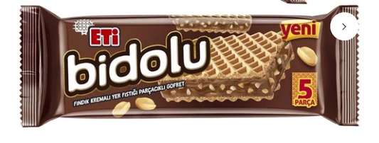 Eti Bidolu wafer with hazelnut cream and peanut pieces package