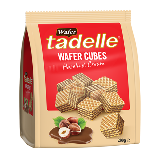 Picture of TADELLE Wafer Cubes w/Hazelnut Cream 200g