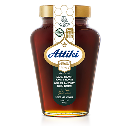 Picture of ATTIKI Dark Brown Forest Honey (Raw Greek Honey) 455g