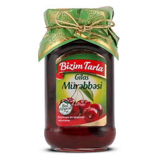 Picture of BIZIM TARLA Qırmızı Gilas Murebbesi (Sweet Cherry Preserve) 400g