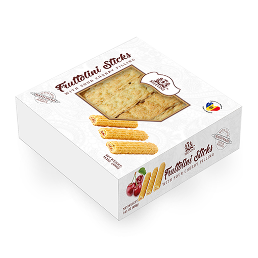 Picture of BELEVINI Fruttolini Biscuit Sticks w/Cherry Filling 450g