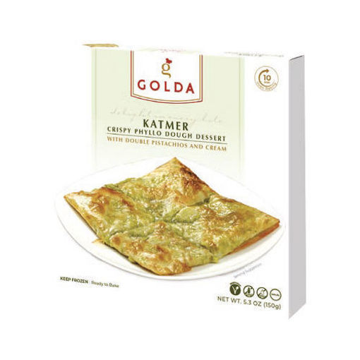 Picture of GOLDA Crispy Phyllo Dough Dessert w/Double Pistachios & Cream (Katmer) 150g