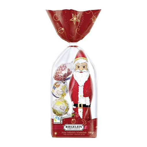 Picture of RIEGELEIN Milk Chocolate ''Santa Claus & Ornaments'' 100g